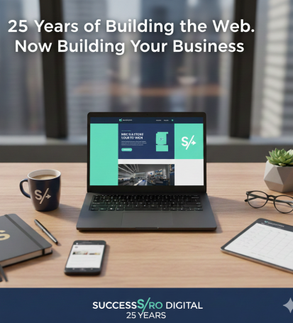 Success Pro Digital Social Media Marketing Cover showcasing 25 years of digital excellence to small businesses.