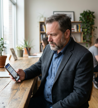Business owner frustrated with lack of results from social media posts discovers Success Pro Digital Posting Systems