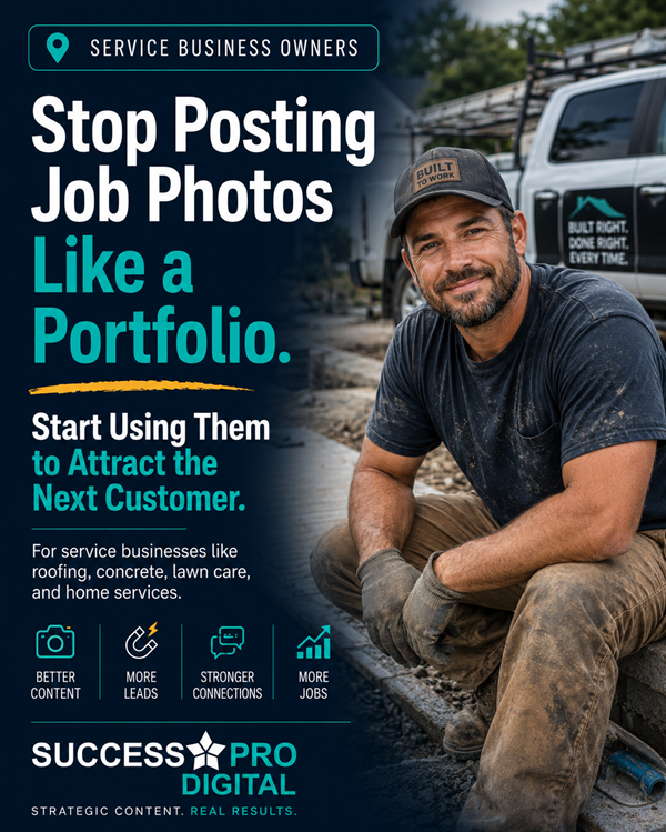 Work photos are proof, but proof alone may not create action - Success Pro Digital